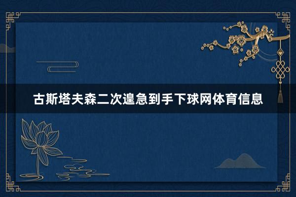 古斯塔夫森二次遑急到手下球网体育信息
