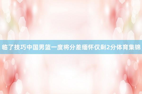 临了技巧中国男篮一度将分差缅怀仅剩2分体育集锦