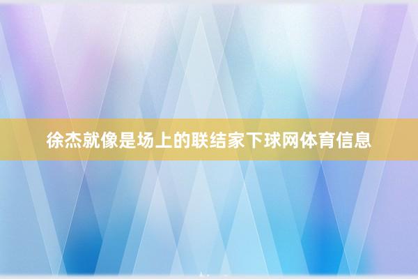 徐杰就像是场上的联结家下球网体育信息