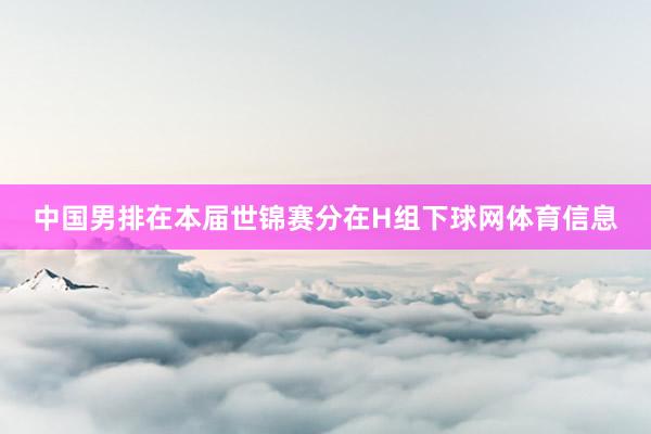 中国男排在本届世锦赛分在H组下球网体育信息