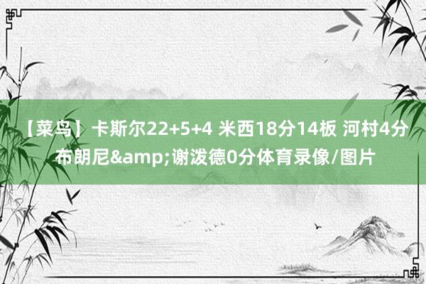 【菜鸟】卡斯尔22+5+4 米西18分14板 河村4分 布朗尼&谢泼德0分体育录像/图片