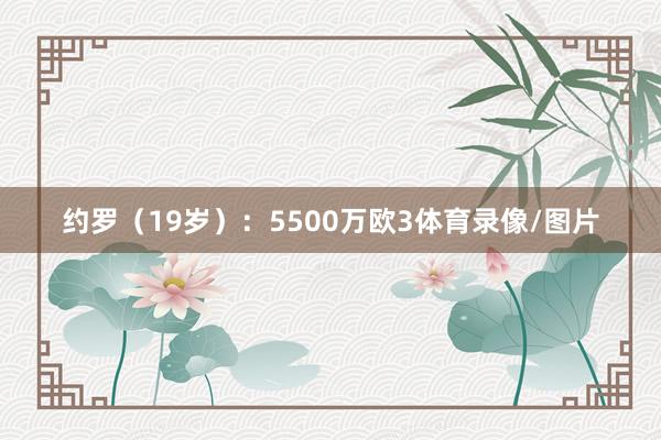 约罗（19岁）：5500万欧3体育录像/图片