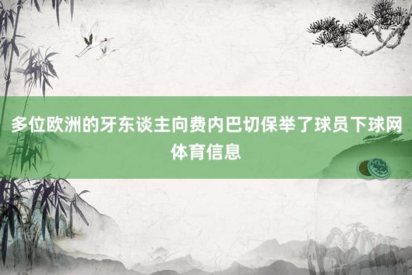 多位欧洲的牙东谈主向费内巴切保举了球员下球网体育信息
