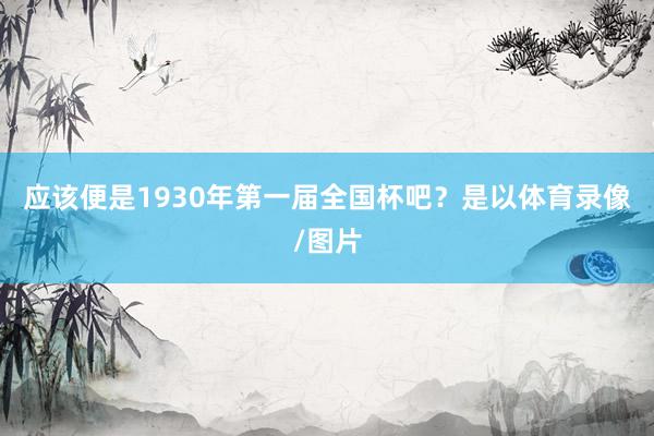 应该便是1930年第一届全国杯吧？是以体育录像/图片