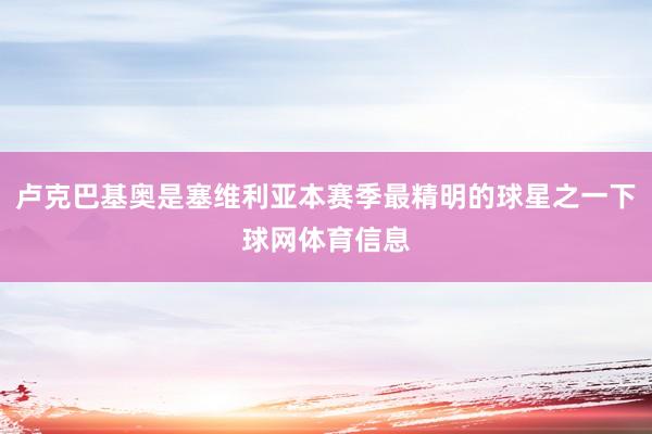 卢克巴基奥是塞维利亚本赛季最精明的球星之一下球网体育信息