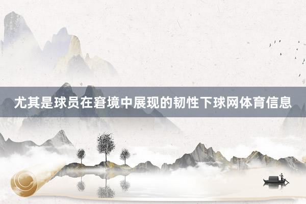 尤其是球员在窘境中展现的韧性下球网体育信息