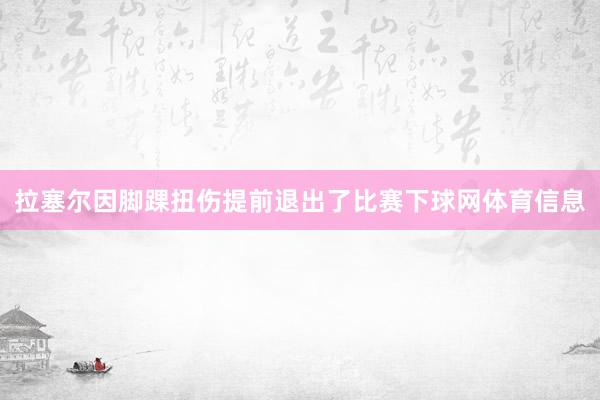 拉塞尔因脚踝扭伤提前退出了比赛下球网体育信息