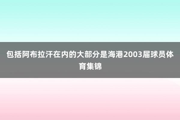 包括阿布拉汗在内的大部分是海港2003届球员体育集锦