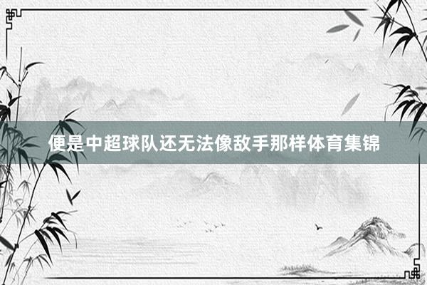 便是中超球队还无法像敌手那样体育集锦
