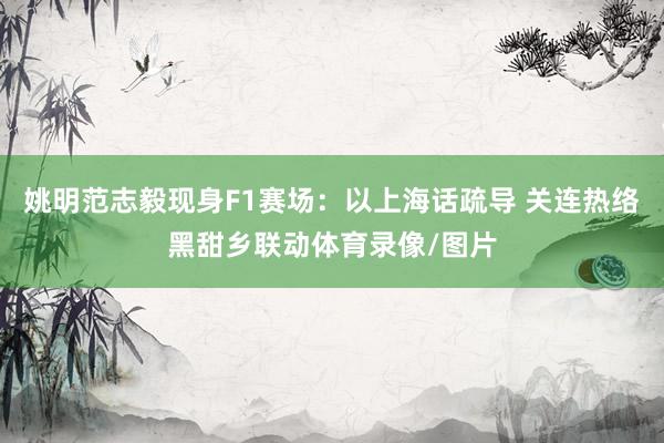 姚明范志毅现身F1赛场：以上海话疏导 关连热络黑甜乡联动体育录像/图片