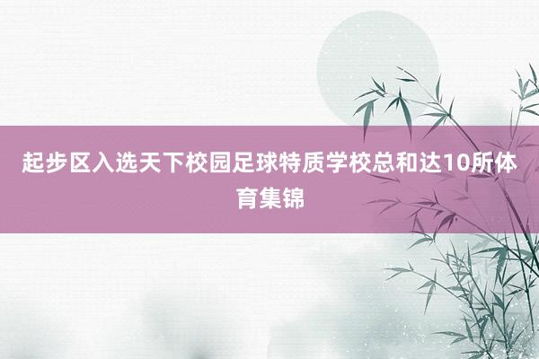 起步区入选天下校园足球特质学校总和达10所体育集锦
