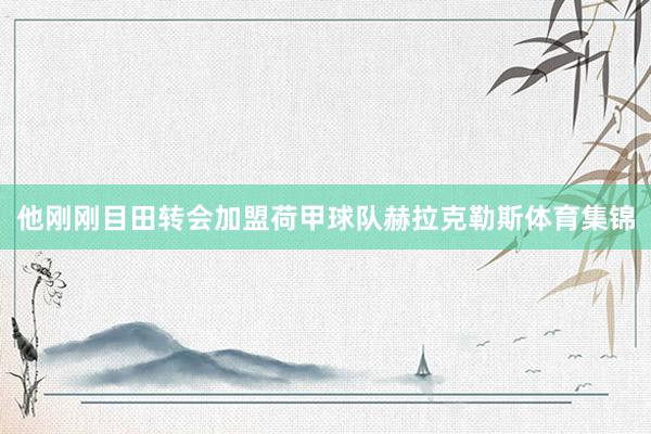他刚刚目田转会加盟荷甲球队赫拉克勒斯体育集锦