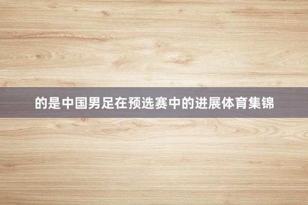 的是中国男足在预选赛中的进展体育集锦