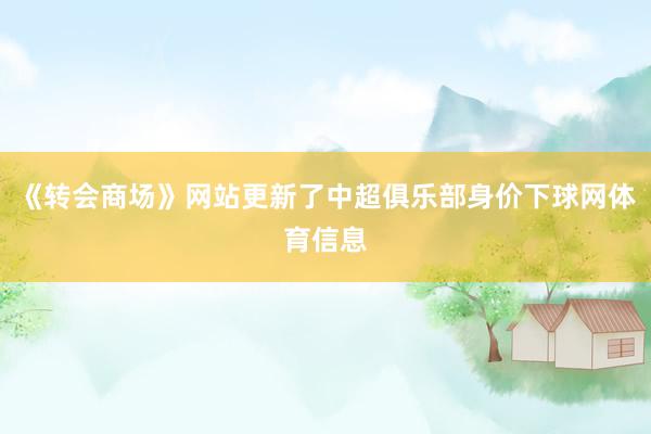 《转会商场》网站更新了中超俱乐部身价下球网体育信息