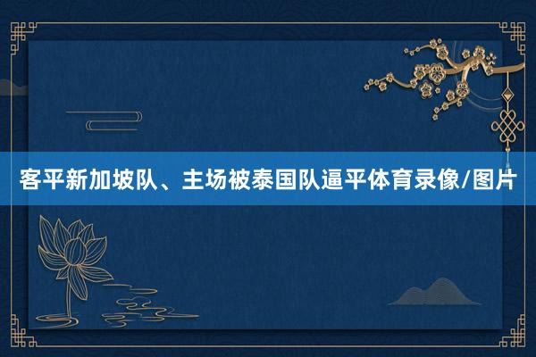客平新加坡队、主场被泰国队逼平体育录像/图片