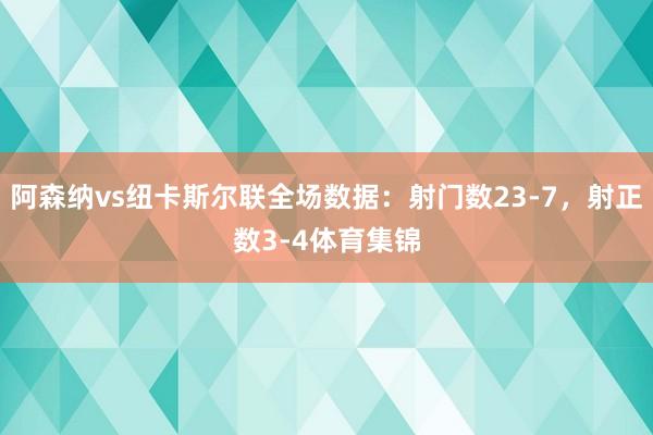 阿森纳vs纽卡斯尔联全场数据：射门数23-7，射正数3-4体育集锦