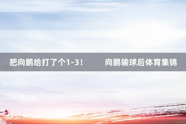 把向鹏给打了个1-3！        向鹏输球后体育集锦
