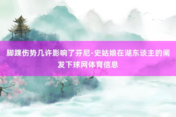 脚踝伤势几许影响了芬尼-史姑娘在湖东谈主的阐发下球网体育信息