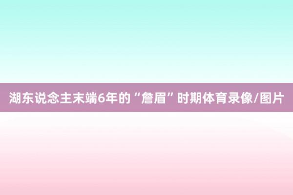 湖东说念主末端6年的“詹眉”时期体育录像/图片